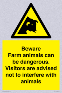 Beware Farm animals can be dangerous. Visitors are advised not to interfere with animals